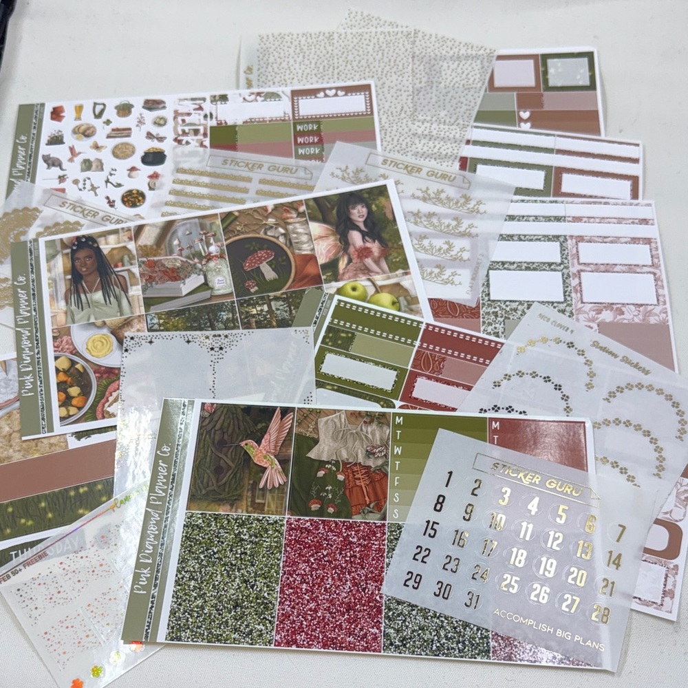 Pink Diamond Planner Co. Planner Stickers Set- Pixie Grove 16 piece set